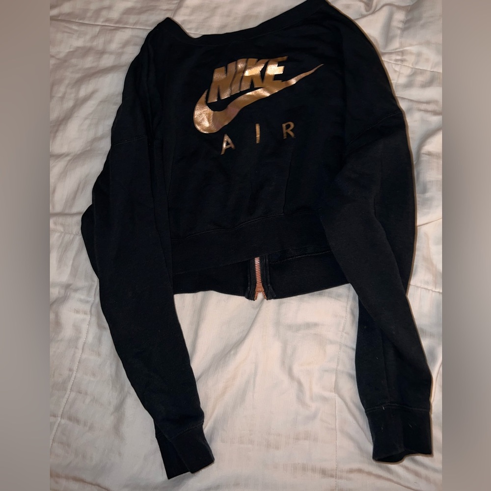 Nike air women’s cropped sweater back zipper size small
